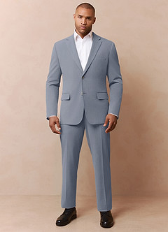 front Savile Azul Claro Pantalón de vestir de mezcla de lana