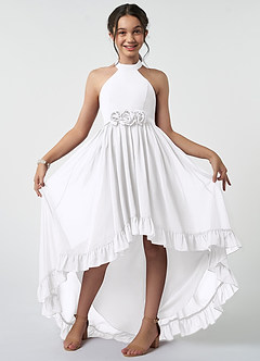 Azazie Hermione A-Line Chiffon Asymmetrical Junior Bridesmaid Dress image2