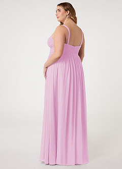 Azazie Chanel Bridesmaid Dresses Candy Pink A-Line Pleated Chiffon Dress image10