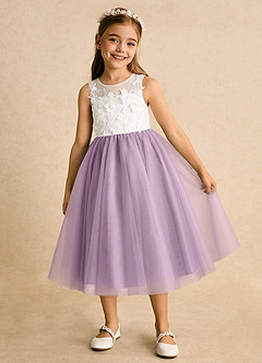Azazie Lina vestidos de niña de las flores Vestido de Marfil Wisteria de Encaje de Princesa image2