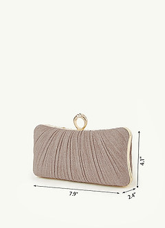 front Ruched Sparkling Clutch Bag