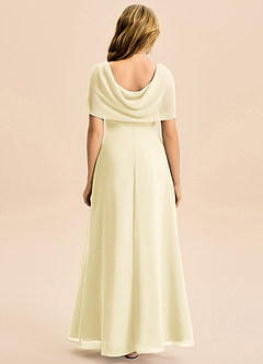 Azazie Emma Junior Robe Trapèze en Mousseline de soie Plissée Sorbet Citron image2