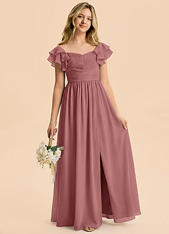Azazie Anaya Junior Desert Rose A-Line Sweetheart Neckline Chiffon Dress image5