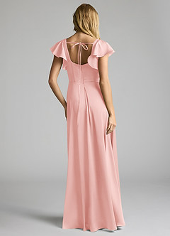 Azazie Bondi Bridesmaid Dresses Powder Pink A-Line Bow Stretch Satin Dress image4