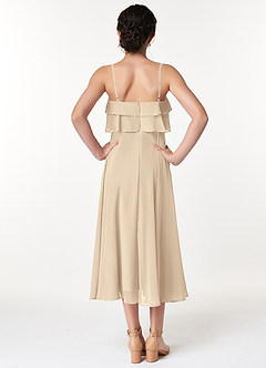Azazie Ensley A-Line Pleated Chiffon Tea-Length Junior Bridesmaid Dress image2