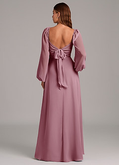 Azazie Annistyn Bridesmaid Dresses Vintage Mauve A-Line Long Sleeve Chiffon Dress image7