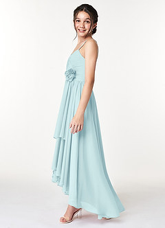 Azazie Catalina Junior A-Linie Gestreift Chiffon Kleid Seegrün image5