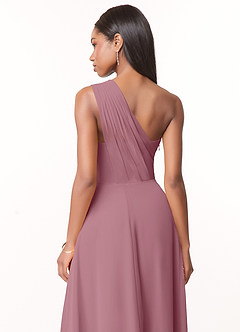 Azazie Ashley Bridesmaid Dresses Vintage Mauve A-Line Ruched Chiffon Dress image3