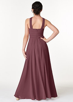 Azazie Kaleigh Junior Agave A-Line Pleated Chiffon Dress image2