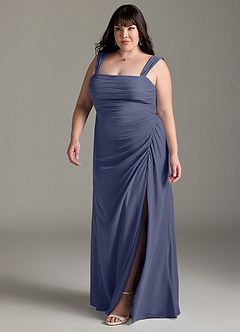 Azazie Jesaphine Bridesmaid Dresses Stormy Sheath Bow Chiffon Dress image12
