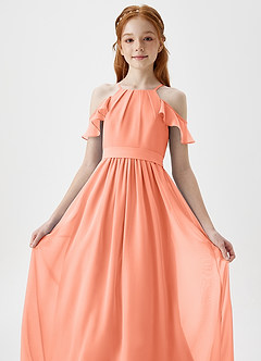 Azazie Chaya Junior Sunset A-Line Off the Shoulder Chiffon Dress image1