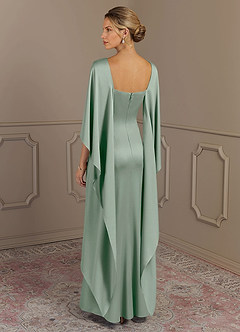 Azazie Eli Mère de la mariée Robes Robe Fourreau en Satin extensible Col bateau Agave image2