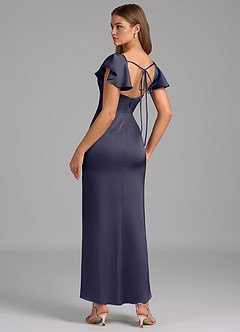 Azazie Demia 신부 들러리 드레스 쉬스 스윗하트 네크라인 스트레치 새틴 발목 길이 드레스 image2