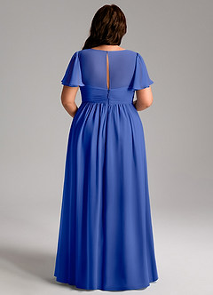 Azazie Verna Vestidos de dama de honra para maternidade Vestido Linha A Ruched Comprimento do chão Chiffon image12