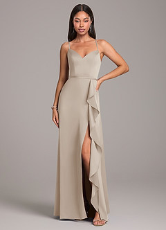 Azazie Naeem Bridesmaid Dresses Frost A-Line Stretch Satin Dress image4