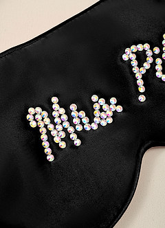 front Gepersonaliseerde slaapmasker met strass-steentjes