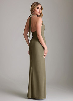Azazie Valerie Bridesmaid Dresses Willow Green Mermaid Pleated Chiffon Dress image2