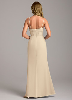 Azazie Chantel Bridesmaid Dresses Champagne Sheath Strapless Chiffon Convertible Dress image6