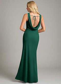 Azazie Rylina Bridesmaid Dresses Emerald Mermaid Pleated Chiffon Dress image6