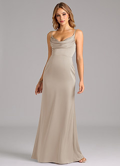 Azazie Aimee Bridesmaid Dresses Frost A-Line Sweetheart Neckline Stretch Satin Dress image4