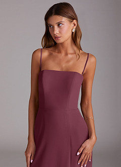 Azazie Wren 신부 들러리 드레스 A라인 스트랩리스 쉬폰 발목 길이 드레스 image2