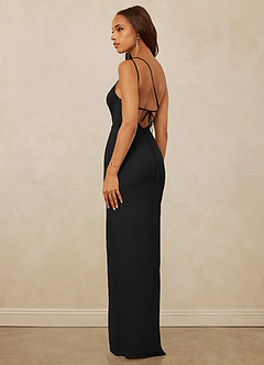 Christian Siriano Bridal for Azazie 1003 Bridesmaid Dresses Black Sheath One Shoulder Chiffon Dress image7