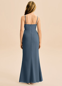 Azazie Buzzy Junior Neptune Sheath Pleated Chiffon Dress image5