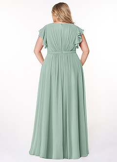Azazie Daphne Modest Bridesmaid Dresses A-Line Ruffled Chiffon Floor-Length Dress image7