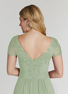 Azazie Thais Kleider für die Brautmutter A-Linie Spitze Chiffon Kleid Staubiger Salbeigrün image6