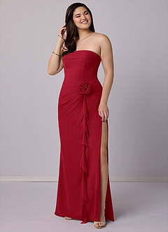 Barbie ♥ Azazie Bridesmaid Dresses Scarlet Sheath Strapless Chiffon Convertible Dress image7