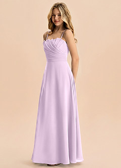 Azazie Rory Junior Frosted Lilac A-Line Pleated Chiffon Dress image3