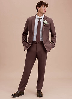 front Ethan Espresso Refined Weave Suit