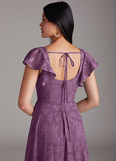 Azazie Bondi Brautjungfernkleider Eine Linie Gestreift Blumen-Burnout Kleid Blauregen image2