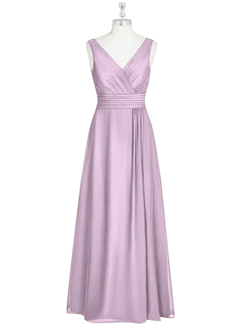 Azazie Karina Jurken voor bruidsmeisjes Jurk van Chiffon met A-Lijn Geplooid Frosted Lila image8