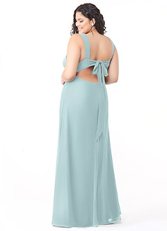 Azazie Christiana Bridesmaid Dresses Mist A-Line V-Neck Pleated Chiffon Dress image8