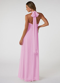Azazie Fifi Bridesmaid Dresses Candy Pink A-Line Strapless Chiffon Convertible Dress image3