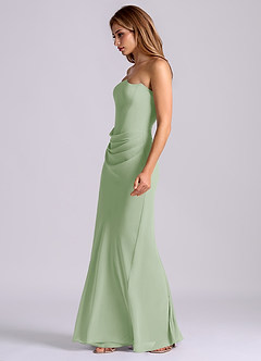Azazie Debby Bridesmaid Dresses Dusty Sage Mermaid Strapless Chiffon Dress image4