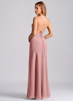 Azazie Grata Bridesmaid Dresses Dusty Rose Mermaid Pleated Chiffon Dress image2