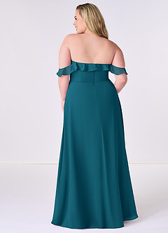 Barbie ♥ Azazie Bridesmaid Dresses Ink Blue A-Line Off the Shoulder Chiffon Convertible Dress image8