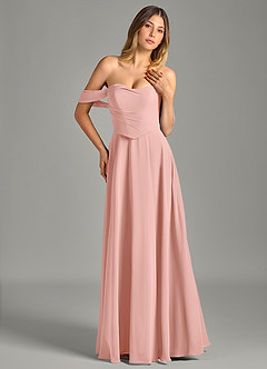 Azazie Chelsey Final Sale Rosette A-Line Off the Shoulder Chiffon Convertible Dress image4