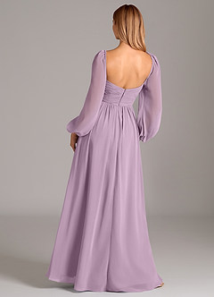Azazie Bailee Bridesmaid Dresses Wisteria A-Line Long Sleeve Chiffon Dress image4
