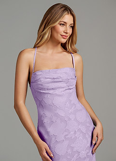 Azazie Ola Bridesmaid Dresses Lilac Mermaid Corset Floral Burnout Dress image7