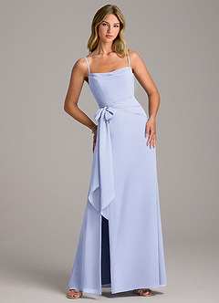 Azazie Tahlia Bridesmaid Dresses Lavender A-Line with Belt Chiffon Dress image1