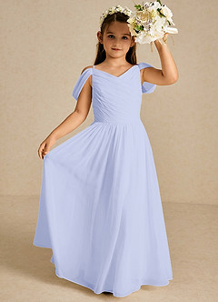 Azazie Chelle Abiti da Ragazza di Fiori Abito A-Line in Chiffon Plissettato Lavanda image1