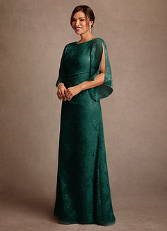 Azazie Anaheim Klänningar till brudens mor Klä Tubklänning i Blommig Utbrändhet Plisserad Tallgrön image4