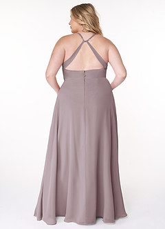 Azazie Davis Bridesmaid Dresses Dusk A-Line V-Neck Chiffon Dress image8