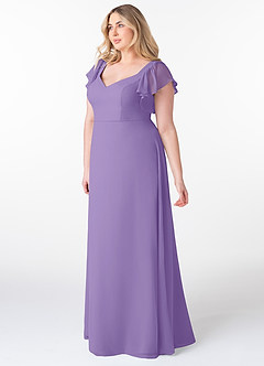 Azazie Syenna Bridesmaid Dresses Tahiti A-Line Ruched Chiffon Dress image8