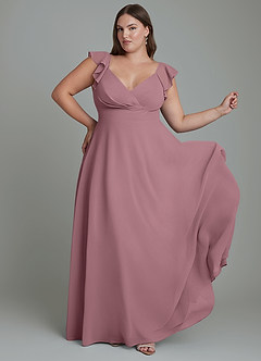 Azazie Leilani Brautjungfernkleider A-Linie Plissee Chiffon Kleid Amethyst image4