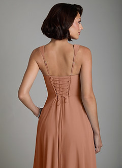 Azazie Azaria Abiti da Damigella Abito A-Line in Chiffon Corsetto Bronzo image2