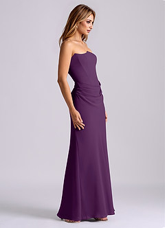 Azazie Debby Bridesmaid Dresses Grape Mermaid Strapless Chiffon Dress image5